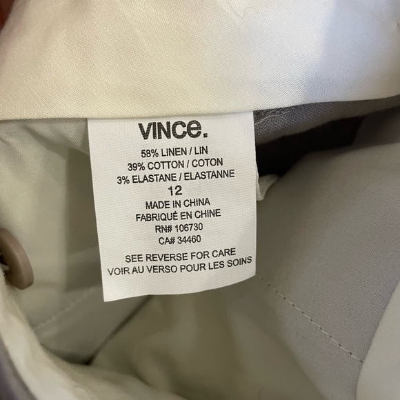 VINCE Linen Blend High Waisted Pants 12 - Picture 9 of 10